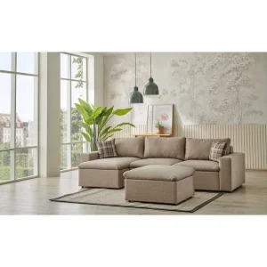 Endast denna vecka Rivran Soffa med Divan 4-sits Cream - Möbler