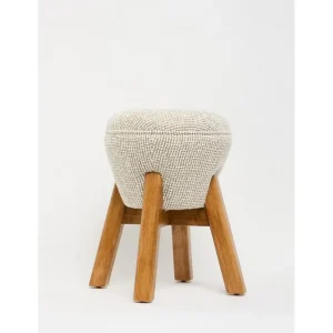 Brenric Howard fotpall 38 cm Cream/Valnöt - Möbler risnedsättning