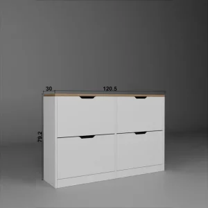 Kiichi Skoskåp 120,5 cm Valnöt - Förvaring risnedsättning