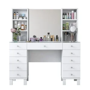 Begränsat erbjudande Ceylon Sminkbord 120 cm Vit - Möbler