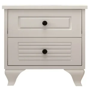 Klyros Sängbord 45 cm Matt Vit - Möbler Outlet