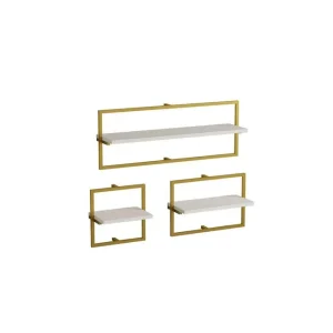 Muroran Väggskiva 80x80 cm Vit/Guld - Förvaring Fri frakt