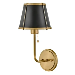 Begränsat erbjudande Clarke Hinkley Vägglampa Brass||Black - Belysning