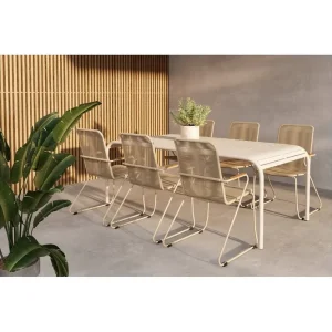 Venture Home Matgrupp Borneo, Bois Beige, Beige, 6 - Möbler Rabatter